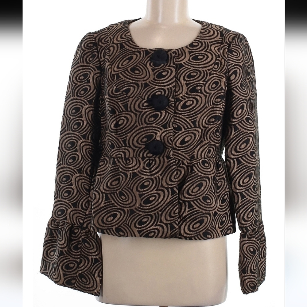 ECI Brown And Black Peplum Blazer Jacket  Size 4